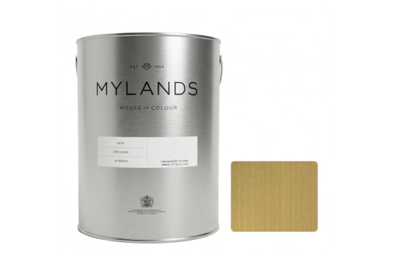 A tin of the Mylands 5L Metallic Gold Paint