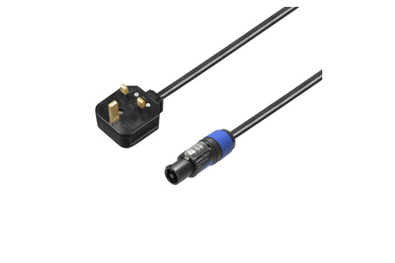 An image of the 13A cable to Powercon connector