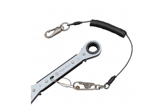 An image of the stage depot quad spanner with the tool lanyard