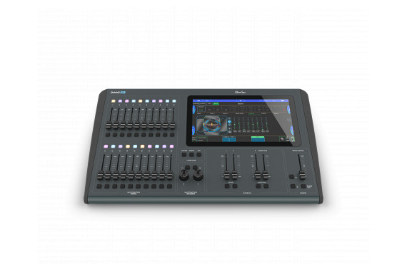 The front of the ChamSys QuickQ 10+ Lighting Controller with larger toucher screen