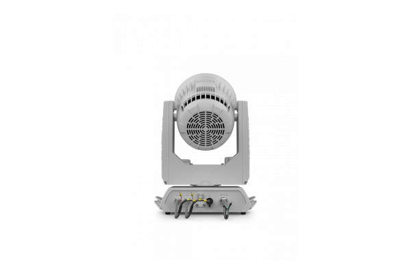 The back of the Rogue Outcast Beamwash M showing the bare cable connections on the fixture