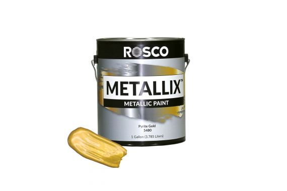 An Image of the Pyrite Gold with a sample of the colour next to it