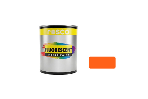 A tub of the Rosco Fluorescent Orange paint