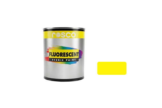 A tub of the Rosco Fluorescent Yellow paint