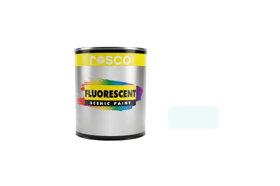 A tub of the Rosco Fluorescent Invisible Blue Paint