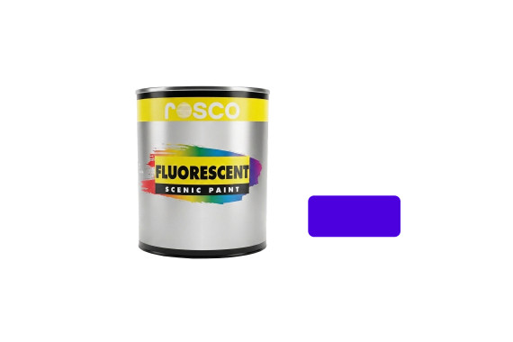 A tub of the Rosco Fluorescent Blue paint small