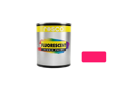 A tub of the small Rosco Fluorescent Pink Paint