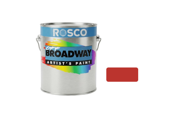 A tub of the Rosco Off Broadway Brilliant Red Paint