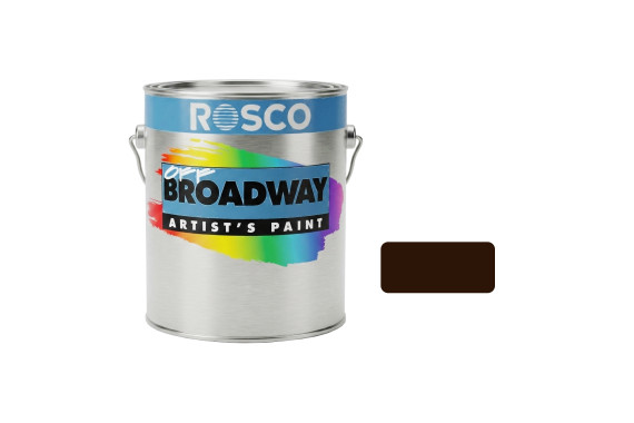 A Tub of the Rosco Off Broadway Burnt Umber paint