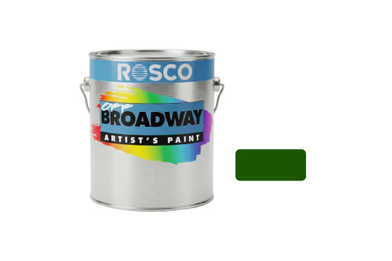 A tub of the Rosco Off Broadway Oxide Green Paint