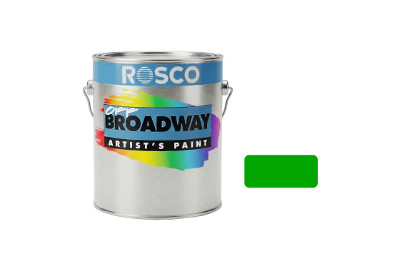 A tub of the Rosco Off Broadway Emerald Green Paint