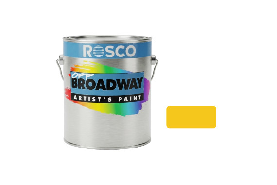 A tub of the Rosco Off Broadway Golden Yellow Paint