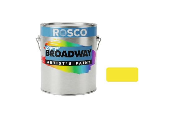 A tub of the Rosco Off Broadway Lemon Yellow Paint