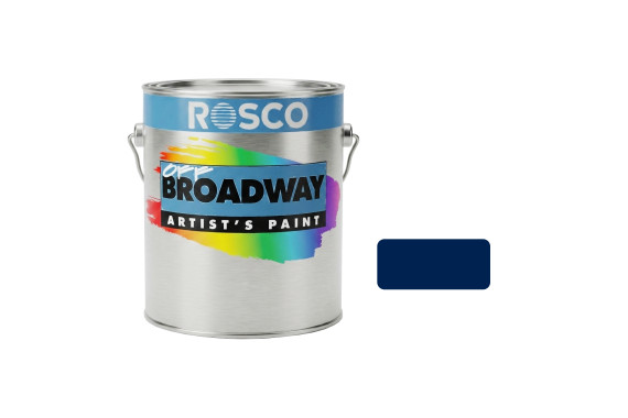 A tub of the Rosco Off Broadway Navy Paint