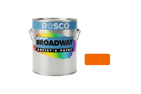 A tub of the Rosco Off Broadway Orange Paint
