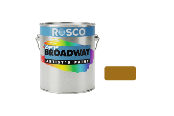 A tub of the Rosco Raw Sienna Off Broadway Paint