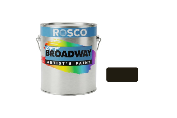 A tub of the Rosco Off Broadway Van Dyke Brown Paint