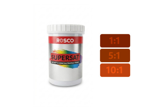 A 1L tub of the Burnt Sienna Rosco Supersaturated Paint