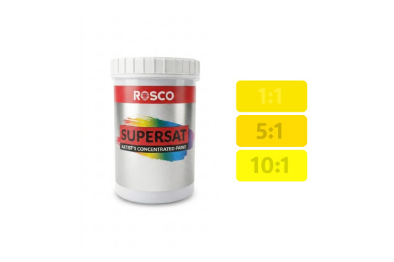 A Tub of the Rosco Chrome Yellow Supersat Paint 1L