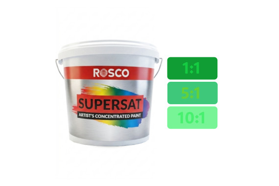 A tub of the Rosco Supersaturated Emerald Green 5L Paint