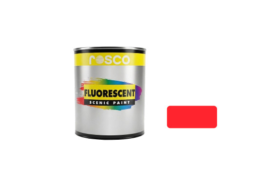 A tub of the Rosco Fluorescent Red Paint small