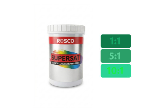 A tube of the Pthalo Green Rosco Supersaturated 1L