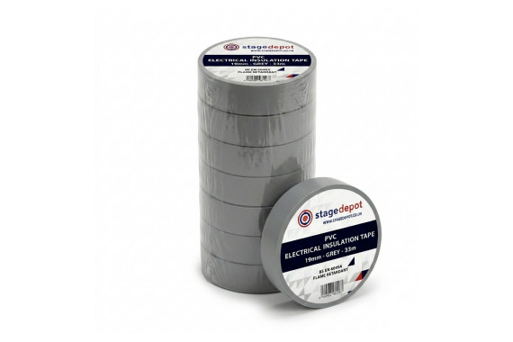 A sleeve of the Stage Depot 19mm PVC tapes with one of the tapes at the front of the tower of stapes