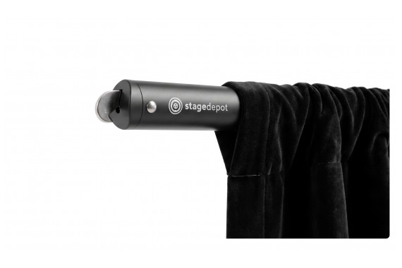 Our Stage Depot Crossbar being used through a matt black stage drape