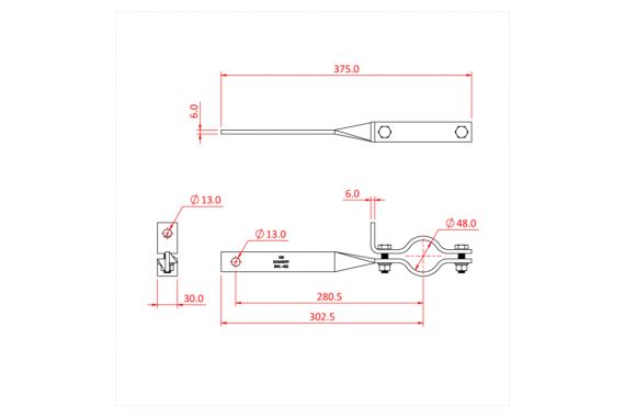 A technical image of the Doughty Boom Arm