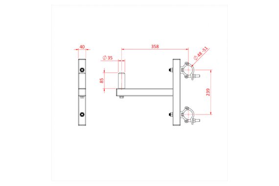 The technical drawing for the Doughty Speaker stand