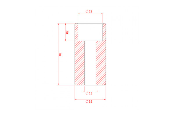 An image of the technical drawing of the Spigot Mount