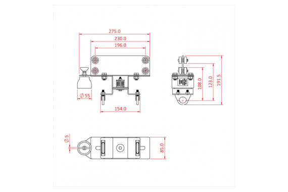 A technical drawing of the for the Doughty swivel carriage