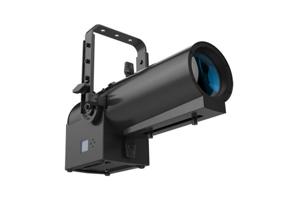 An Image of the front of the zoomspot with a view of the screen on the side of the fixture