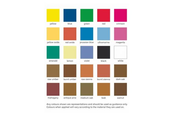 Polyvine colourant chart