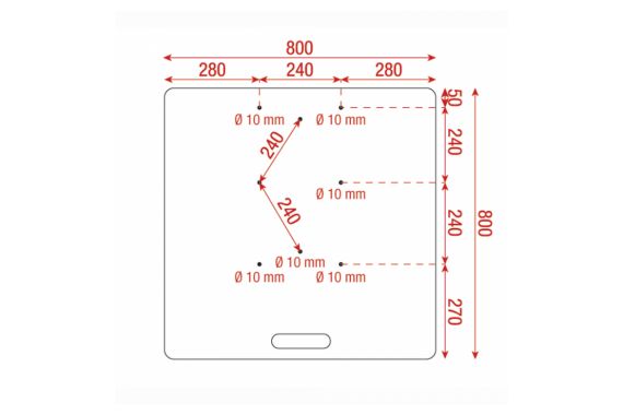 A technical drawing of the Wentex baseplate