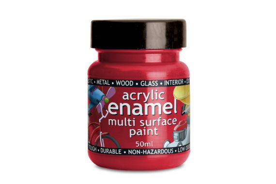Polyvine Acrylic Enamel Paint Bright Red 50ml