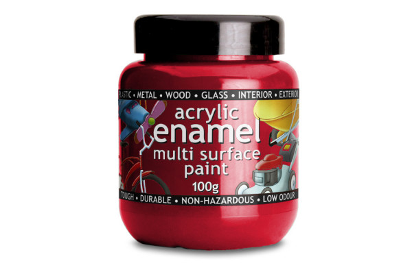 Polyvine Acrylic Enamel Paint Bright Red 100ml