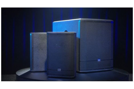An image of the speakers being used within a venue
