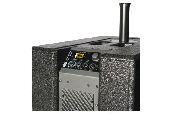 A close up image of the controls on the bottom amp