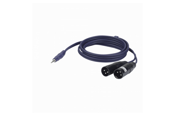An image of the DAP Y-Cable from mini jack to XLR Male