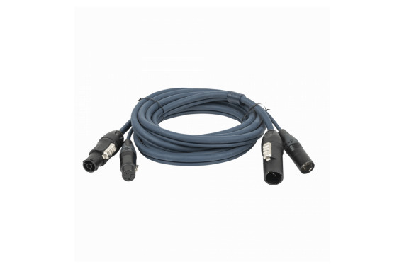 An image of the DAP combi cable with TRUE1 power connector and 5 pin XLR