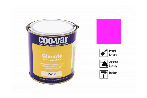 Coo-Var Glocote Fluorescent Paint Pink 1L