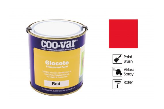 Coo-Var Glocote Fluorescent Paint Red 1L