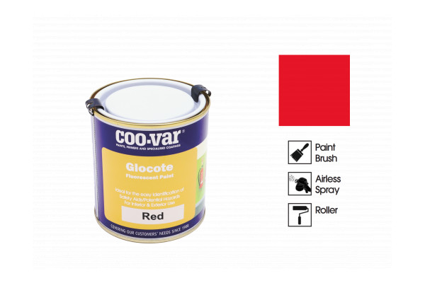 Coo-Var Glocote Fluorescent Paint Red 500ml