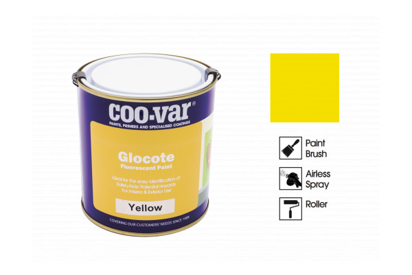 Coo-Var Glocote Fluorescent Paint Yellow 1L