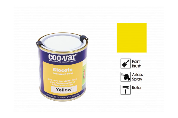 Coo-Var Glocote Fluorescent Paint Yellow 500ml