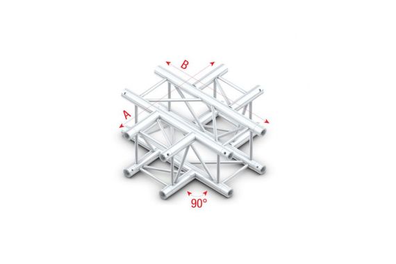 An image of the Milos stage truss 4-way cross section in silver