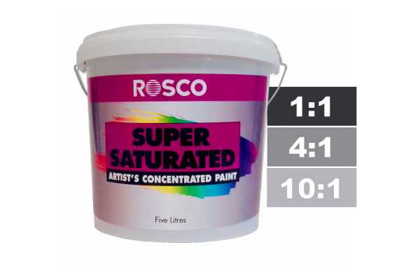 Rosco Supersaturated Paint Paynes Grey 5L. Paint can be diluted to achieve different shades.