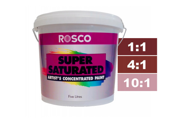Rosco Supersaturated Paint Iron Red 5L. Paint can be diluted to achieve different shades.