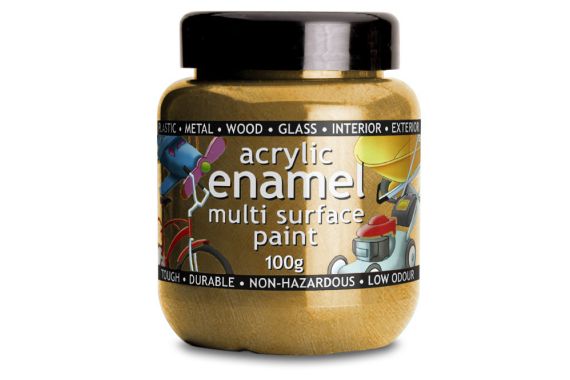 Polyvine Acrylic Enamel Paint Metallic Bright Gold 100ml (Metallic Gold)